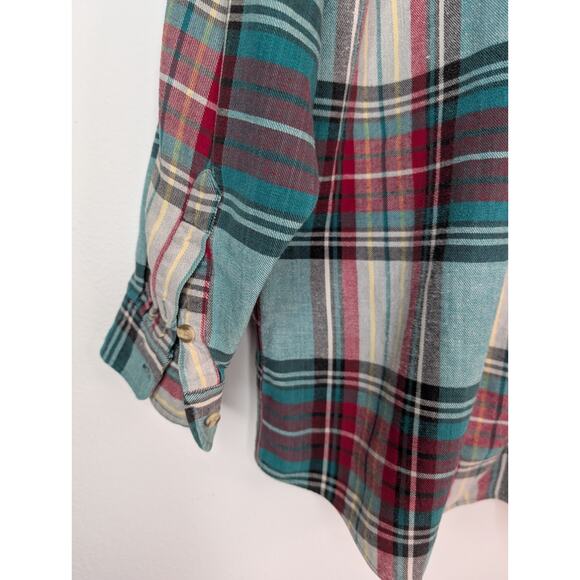 Izod Men's Large Button Down Collar Flannel Plaid Long Sleeve Shirt EUC - Picture 4 of 6